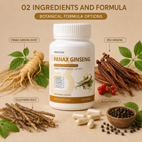 Capsules de Ginseng Panax en Gros, Vitalité Herbacée, Bien-être Quotidien, Flacon de 60 Comprimés, Fabricant de Marque Privée