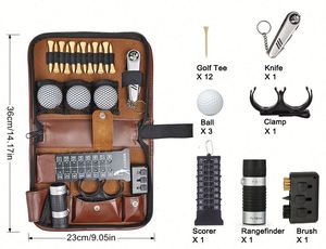 Bolsa de Accesorios de Golf de Cuero Marrón de Alta Calidad, Gran Capacidad, Multifuncional, para un Transporte Conveniente, Multiusos - Product Image 3