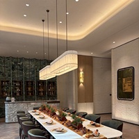 Lustre LED Rectangulaire en Albâtre Espagnol, Style Restaurant Français de Luxe, Moderne et Minimaliste, pour Salle à Manger, Bar, Zone de Réception