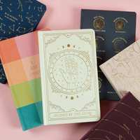 Journal relié personnalisé avec signe du zodiaque, couverture en tissu avec feuille d'or, carnet avec marque-page en ruban, cadeau personnalisé pour l'écriture, papeterie