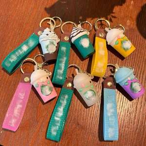 Llavero Creativo 3D de PVC con Diseño de Oso de Helado y Taza de Café <span class=keywords><strong>Boba</strong></span>, Colgante de Plástico para Mochila, Llaves de Coche, Regalos para Parejas - Product Image 4