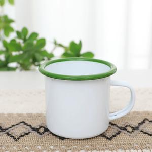 แก้วมัคเคลือบ 350 มล. พิมพ์โลโก้ได้ คุณภาพสูง สำหรับเดินทาง ใส่กาแฟ แก้วกาแฟแบบดั้งเดิม สีสันสดใส ไม่มีลวดลาย มีหูจับ เหมาะสำหรับเป็นของขวัญ - Product Image 4