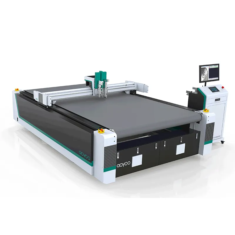 AOYOO admite corte de vídeo de material de muestra, papel tapiz de cuchillo CNC oscilante automático, máquina Plotter de corte de tablero Digital