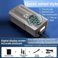 Pompe à air sans fil ABS pour voiture 6000mAh, gonfleur de pneus portable, manomètre numérique, arrêt automatique, fonction de batterie externe pour voitures et motos