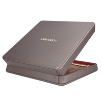 Coffret à bijoux de luxe personnalisé en cuir PU avec insert en velours, boîte à alliances, emballage cadeau pour bijoux de cérémonie, logo personnalisé