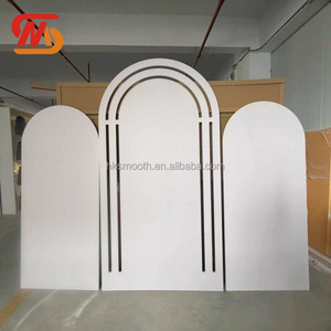 SMOOTH Best Price A Set Round White Acrylic <b>Backdrop</b> Arch Pvc Background for Wedding - Product Image 2