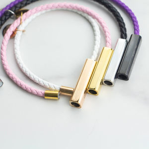 Bracciale personalizzato in pelle inciso personalizzato con lettere con numeri romani amore abbinamento braccialetti intrecciati per coppie - Product Image 6