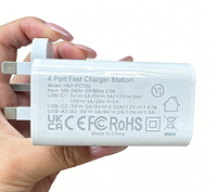 Charger PD 120W Grosir, Pengisian Cepat, Adaptor Dinding Dual USB C untuk iPhone untuk Samsung 4 Port QC3.0