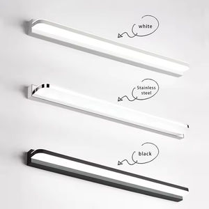 Miroir de maquillage LED moderne IP44 étanche pour salle de bain en aluminium et acier inoxydable chromé, CRI 80, température de couleur 3000-6000K, 50000 - Product Image 4