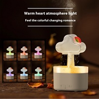 Hxtc88 ultrasons 7 couleurs lumière LED purificateur d'air alimenté par Usb diffuseur d'arôme goutte à goutte d'eau nuage de pluie Portable Mini humidificateur de bureau