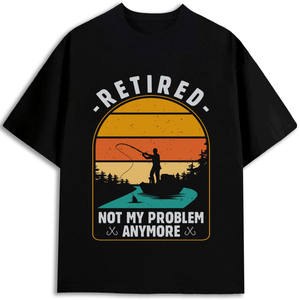 Camiseta para Hombre Retired Not My Problem Anymore, 100% Algodón Jersey, 180 Gramos, Manga Corta, Diseño Ecológico con Impresión Serigrafiada - Product Image 1