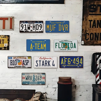 Rollo borde rectángulo motocicletas garaje Bar pared Colgante Estaño signos Metal Europa matrícula impresión Offset