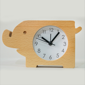 Orologio muto animale in legno in stile europeo soggiorno camera da letto cartone animato quarzo studio luminoso sveglia alla moda - Product Image 5