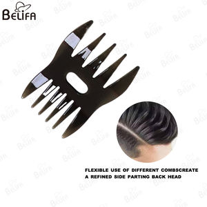 Peigne de barbier à texture stylisée avec logo personnalisé pour <span class=keywords><strong>homme</strong></span> Peigne à dents larges pour <span class=keywords><strong>coiffure</strong></span> à tête d'huile rétro noire - Product Image 5