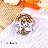 2025 nouveauté mignon arc-en-ciel fille bricolage téléphone portable coque accessoires dessin animé acrylique autocollant perles en plastique Flatback Badge bobines