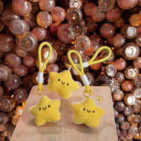 Pendentif en peluche Weixi Y2K mignon étoile jaune lumineuse, porte-clés couineur en coton PP doux, décoration de sac, modèle 260130-5