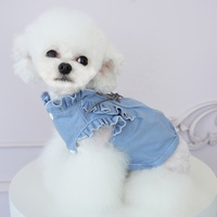 Été Printemps Automne Mode Bleu Jean Puppy Clothes Vest Small Denim Dog Pet Jacket Coat