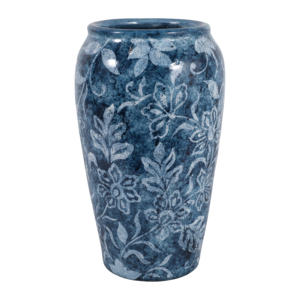 Vaso Alto in Terracotta con Design Floreale per Arredamento Soggiorno, Elemento Decorativo Moderno da Tavolo - Product Image 3