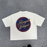Kaos Katun 100% Produsen Pakaian Pria Kaos Streetwear Kustom Kaos Oversize Lengan Pendek Model Drop Shoulder