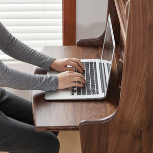 <span class=keywords><strong>Mesa</strong></span> de Maquillaje y Tocador Multifuncional de Madera Sólida de Nogal Negro y Cerezo Norteamericano Moderno para Dormitorio - Product Image 4