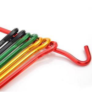 Estacas de aluminio para tienda de campaña de 18 cm con cuerda y hebillas, juego para camping, lona y uso en exteriores - Product Image 2