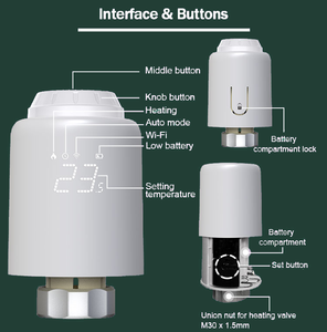 Válvula de Radiador Motorizada de Tres Vías Telin TL-20-WIFI con Cierre Automático de Agua Inteligente - Product Image 3