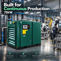 Compresseur d'air industriel à vis rotatif 75 kW, 8-10-13 bars, à haut débit d'air, électrique, pour la fabrication continue