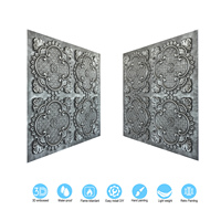 Plaques de plafond en PVC imperméables et ignifuges à motif vintage, 2x2 pieds, panneaux muraux carrés, pour hôtel, bar, PL80, aspect étain antique, livraison incluse