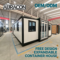 Maison conteneur modulaire préfabriquée en acier expansé à double aile de 40 pieds, portable, pour jardin, appartement, hôpital, avec 2 salles de bain et 3 chambres