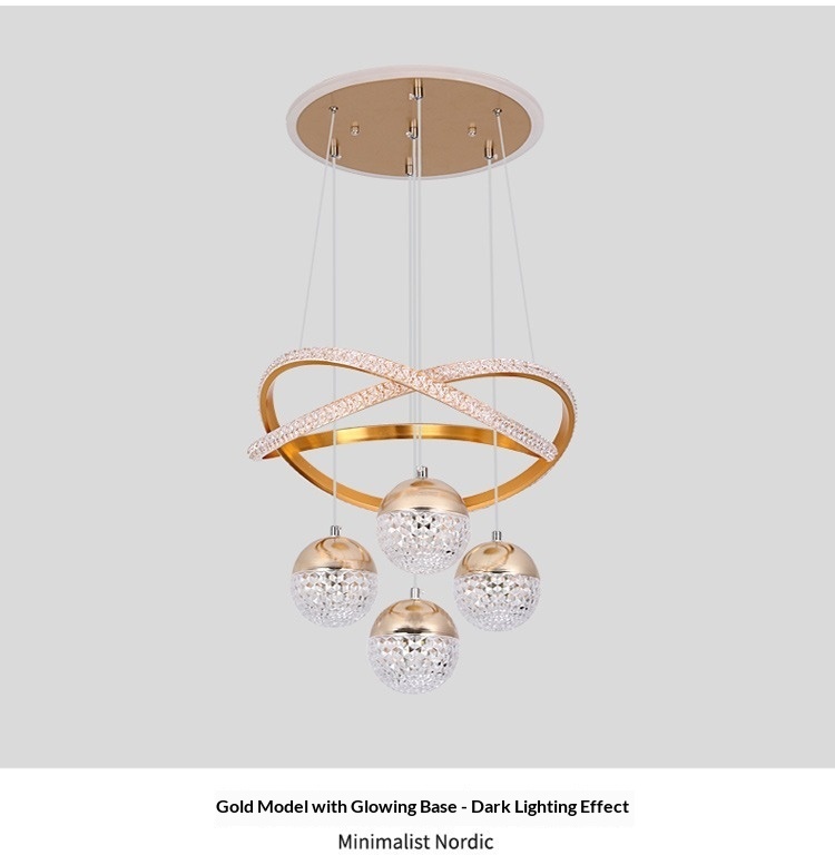 JACKSUN Gold LED 3-Color Dimmable Acrylic Chandeliers with Remote Control Kitchen Island Light Fixtures Modern Pendant Lights · image 5