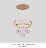Lustres en acrylique à LED dorés JACKSUN, 3 couleurs, à intensité variable, avec télécommande, luminaires pour îlot de cuisine, luminaires suspendus modernes