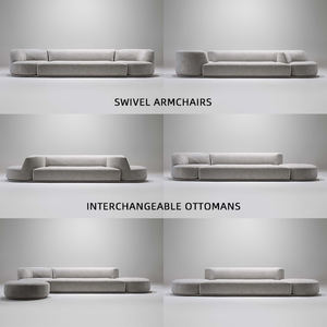 Sofá Modular Multifuncional Híbrido Myhome Bordone para Espacios Públicos Domésticos, Flexible, Cómodo, con Sillones Giratorios - Product Image 2