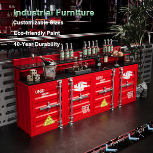 Table de Bar Industrielle Vintage en Métal, Format Personnalisé, Disponible OEM, Armoire en Fer pour Intérieur Extérieur, Décoration de Cuisine et Hôtel, Rangement - Product Image 1