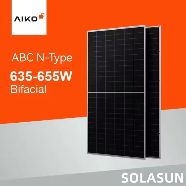 AIKO Solar 460W Abc All Black Solarpanel Single Face Aiko-A-Mah54Mb 445W 450W 455W N-Type Aiko Ibc Solar Panel Support Brackets