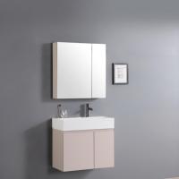 Ensemble de meuble de salle de bain en PVC au design respectueux de la peau et ensemble de meuble-lavabo suspendu avec miroir