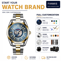 Montre-bracelet à quartz en alliage pour homme avec logo personnalisé, cadran 3D Terre, fuseau horaire mondial, lunette en acier inoxydable et bracelet bicolore
