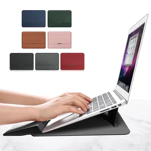 Alfombrillas de ratón personalizadas, bolsa para portátil, bolsa para portátil con soporte, bolsa de cuero para portátil para <span class=keywords><strong>MacBook</strong></span> <span class=keywords><strong>Air</strong></span> M1 m2 con soporte y accesorios - Product Image 1