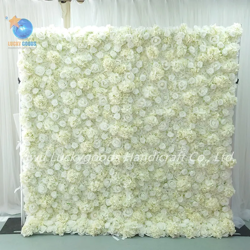 LFB1505 Luckygoods Synthetic New Arrival Fabric Rose Flower Wall Background With Good Quality
