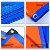 Bâche PE imperméable bâche robuste 15x20 bâche PE bleu Orange Camping extérieur jardin couverture en bois résistant à la déchirure
