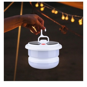 Solar <b>LED</b> Camping Light Portable Outdoor Tent <b>Lamp</b> White Warm Light With Color Modes Rechargeable For Camping - Product Image 1