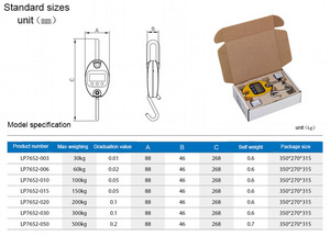 Balance à bagages suspendue numérique, balance <span class=keywords><strong>de</strong></span> valise portable <span class=keywords><strong>de</strong></span> haute précision <span class=keywords><strong>de</strong></span> 110 lb - Product Image 6