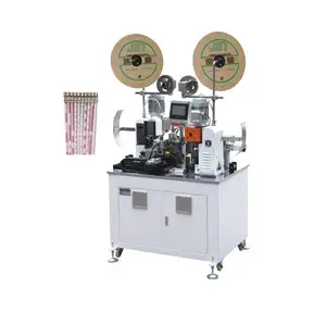 Full automatic dual side ribbon cable flexible flat cable wire cutting stripping auto feeding terminal crimping machine