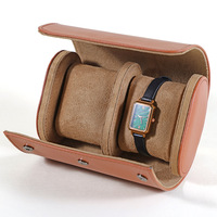 Étui à montres en cuir PU à 2 emplacements, organiseur double pour montres, support de rangement de voyage avec logo personnalisé, vente en gros