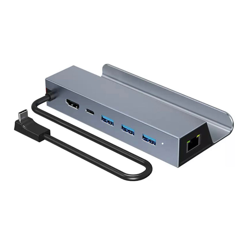 Aluminum Type C Hub 6 Ports Docking Station Steam Deck With 4K@60hz PD 100W USB3.0 Hub 6 in 1