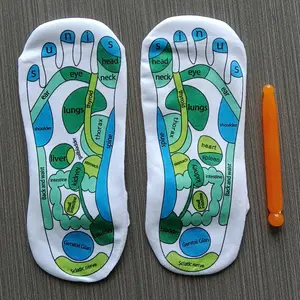 Calcetines de reflexología de acupresión con palo de masaje calcetines de masaje de pies calcetines de masaje de terapia separada de cinco dedos