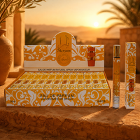 Coffret de parfum pour elle, flacon en verre fin, bouchon doré, liquide jaune, boîte décorative, Desert Sunset Palm Everlasting
