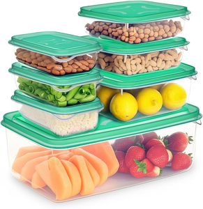 Juego de 17 Recipientes Transparentes para Almacenamiento de Alimentos, Organizador de Refrigerador, Recipientes para Refrigerador, Recipientes para Guardar Aperitivos, Nueces, Frutas - Product Image 1