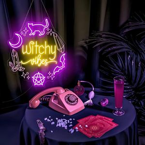Insegna al Neon LED Stile Mistico: Gatto, Luna, Pentagramma, Pipistrello, Psichico, Lettore di Fortuna, per Negozi di Appassionati di Tarocchi, Insegne al Neon Personalizzate - Product Image 5