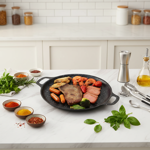 <span class=keywords><strong>Plaque</strong></span> <span class=keywords><strong>de</strong></span> <span class=keywords><strong>barbecue</strong></span> ronde <span class=keywords><strong>en</strong></span> acier au carbone <span class=keywords><strong>pour</strong></span> cuisinière à induction, facile à nettoyer, durable, portable, <span class=keywords><strong>pour</strong></span> le camping <span class=keywords><strong>en</strong></span> plein air - Product Image 3