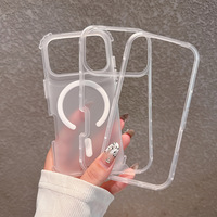Coque de téléphone colorée 3 en 1 multicouche robuste givrée mate magnétique pour iPhone 15 16 17 Pro Max